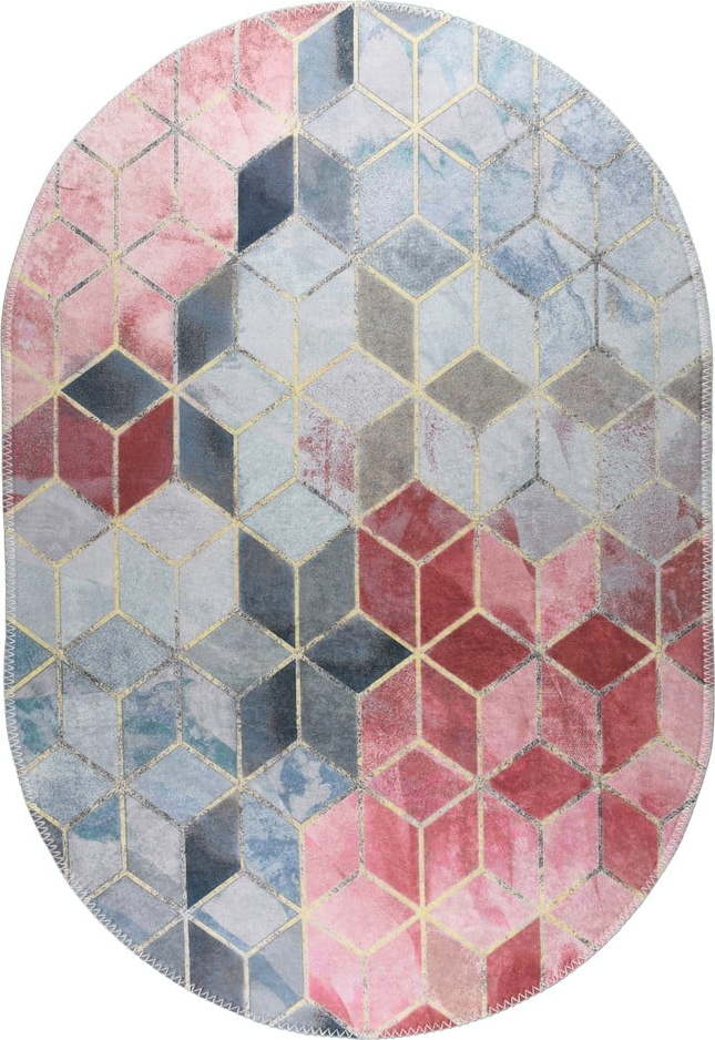Růžovo-světle šedý pratelný koberec 60x100 cm – Vitaus Vitaus