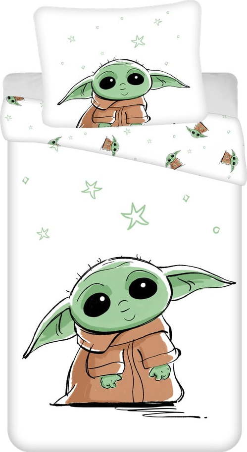 Bavlněné dětské povlečení na jednolůžko 140x200 cm Star Wars Baby Yoda – Jerry Fabrics Jerry Fabrics