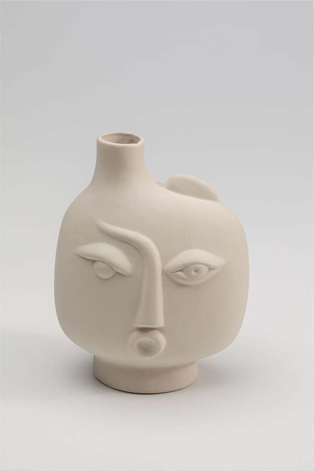 Béžová keramická ručně malovaná váza Spherical Face – Kare Design Kare Design