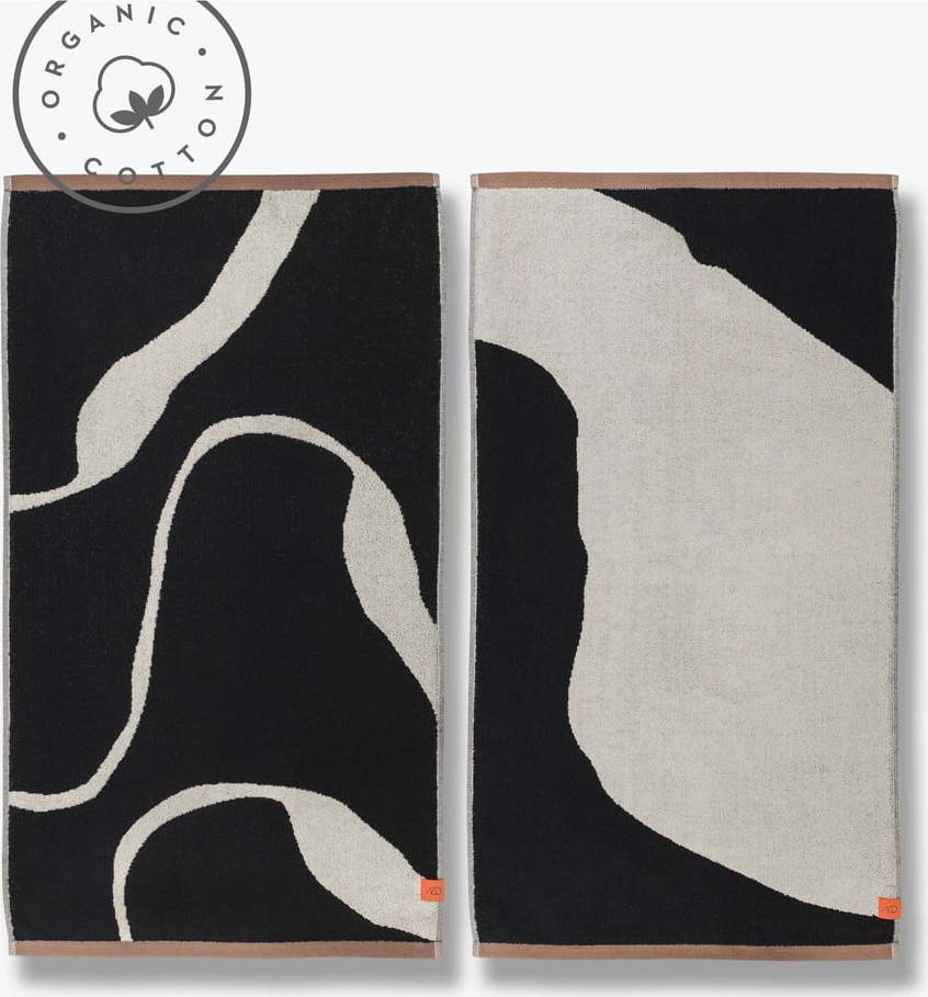Černobílé ručníky v sadě 2 ks z Bio bavlny 50x90 cm Nova Arte – Mette Ditmer Denmark Mette Ditmer Denmark