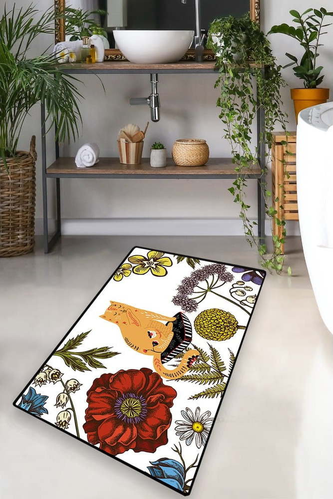 Koupelnová předložka 70x120 cm Hennaed Cat – Foutastic Foutastic