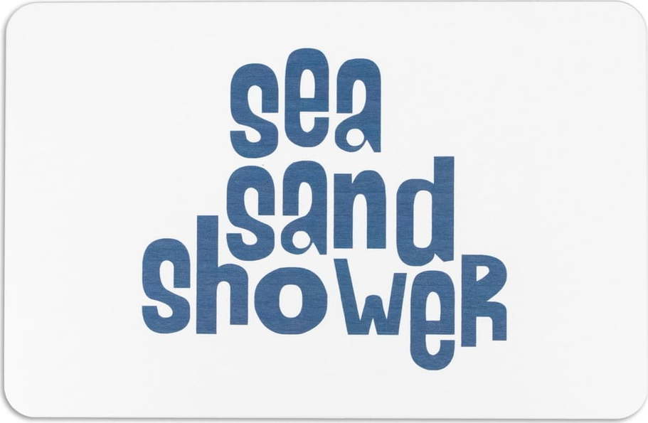 Modro-bílá koupelnová předložka 39x60 cm Sea Sand Shower – Artsy Doormats Artsy Doormats