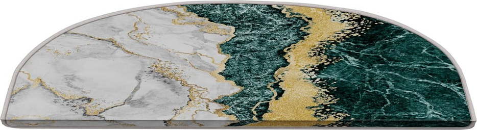 Nášlapy na schody v sadě 16 ks v petrolejovo-krémové barvě 20x65 cm Golden Marble – Vitaus Vitaus