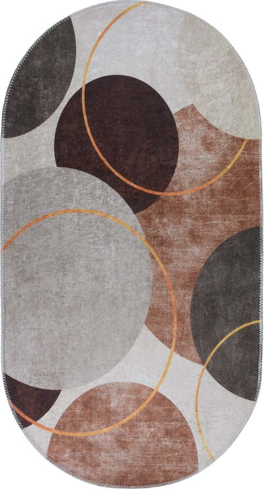 Pratelný koberec v krémovo-hnědé barvě 120x180 cm Oval – Vitaus Vitaus