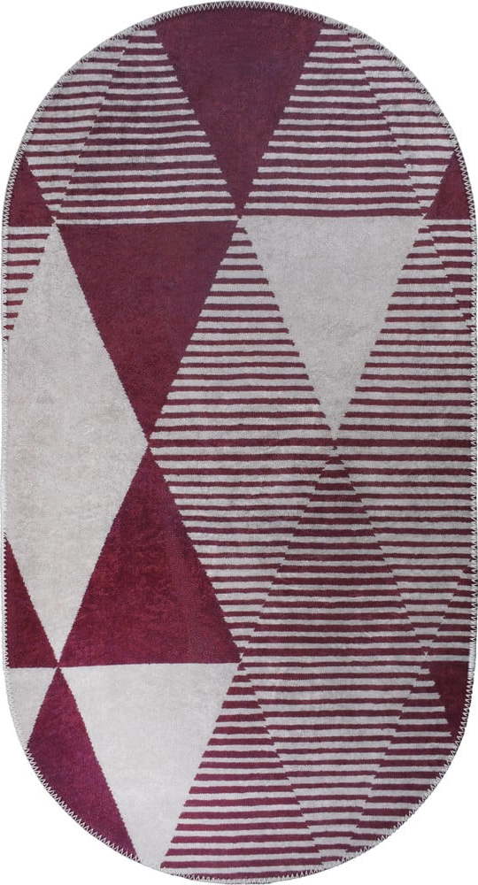 Vínový pratelný koberec 120x180 cm Oval – Vitaus Vitaus