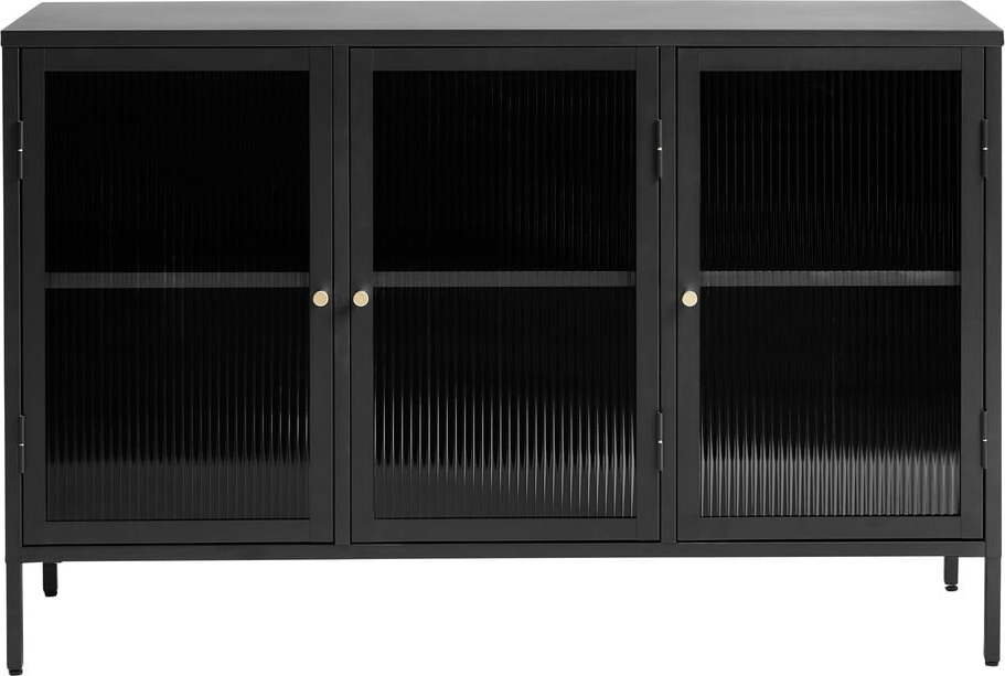 Černá kovová vitrína 132x85 cm Bronco – Unique Furniture Unique Furniture