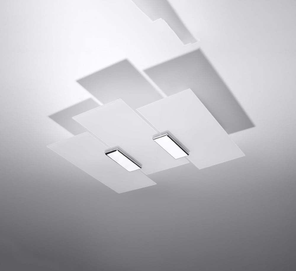Bílé stropní svítidlo se skleněným stínidlem 42x40 cm Veronica – Nice Lamps Nice Lamps