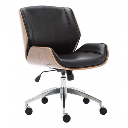 Kancelářská židle Ron - černá/ořech TOP Nábytek