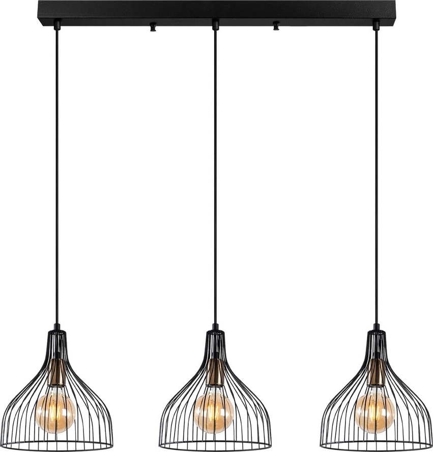 Černé závěsné svítidlo s kovovým stínidlem Cafu – Opviq lights Opviq lights
