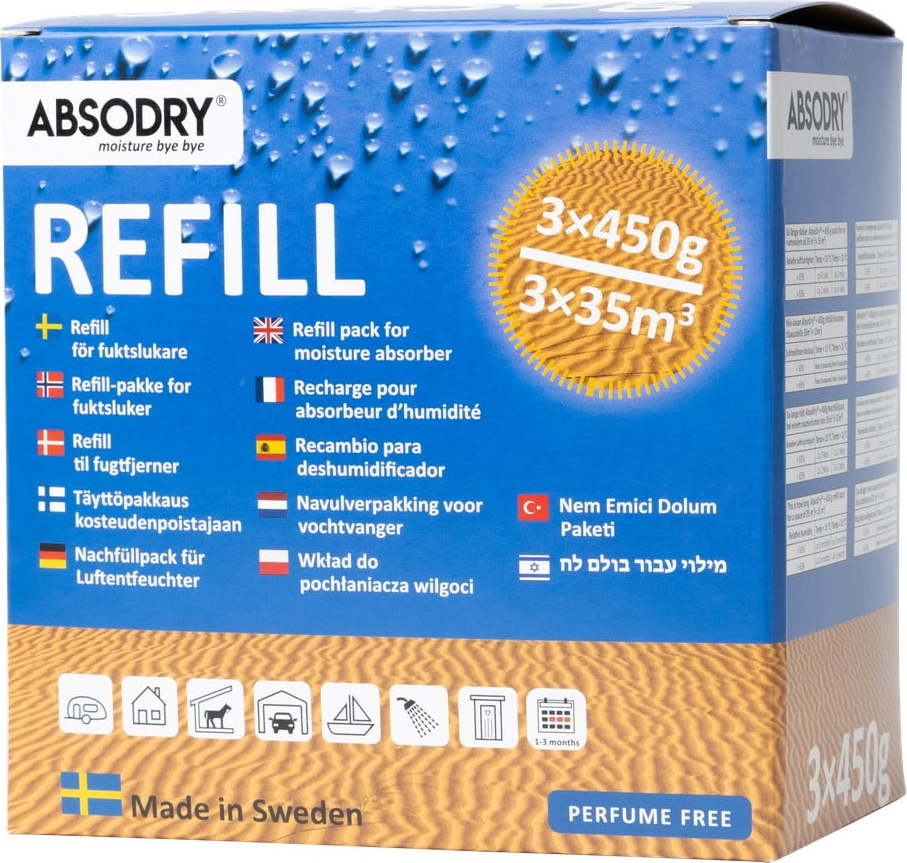 Náhradní náplně do pohlcovače vlhkosti v sadě 3 ks Absodry Maxi – Everbrand Sweden Everbrand Sweden