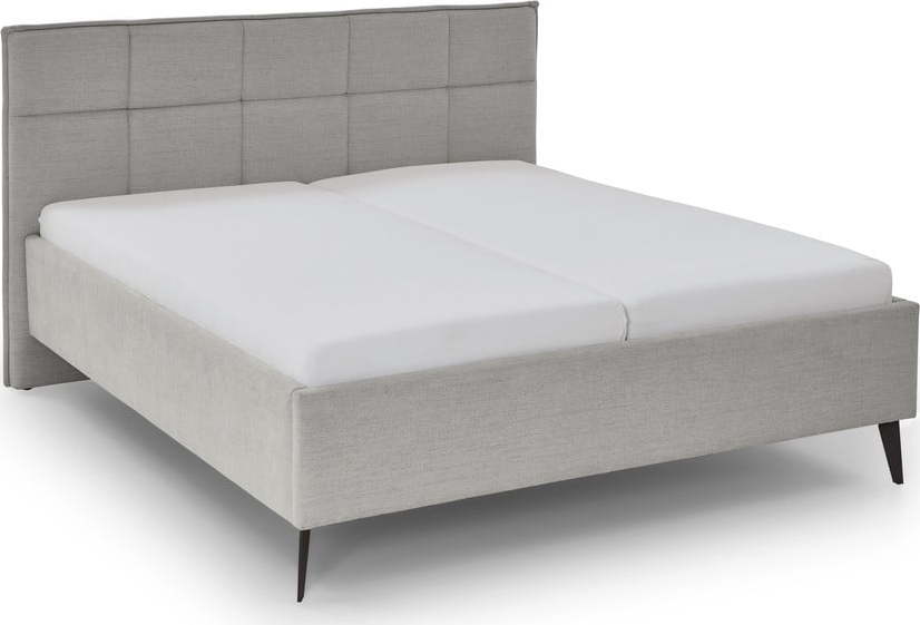 Světle šedá dvoulůžková postel s úložným prostorem a roštem 160x200 cm Paulo – Meise Möbel Meise Möbel