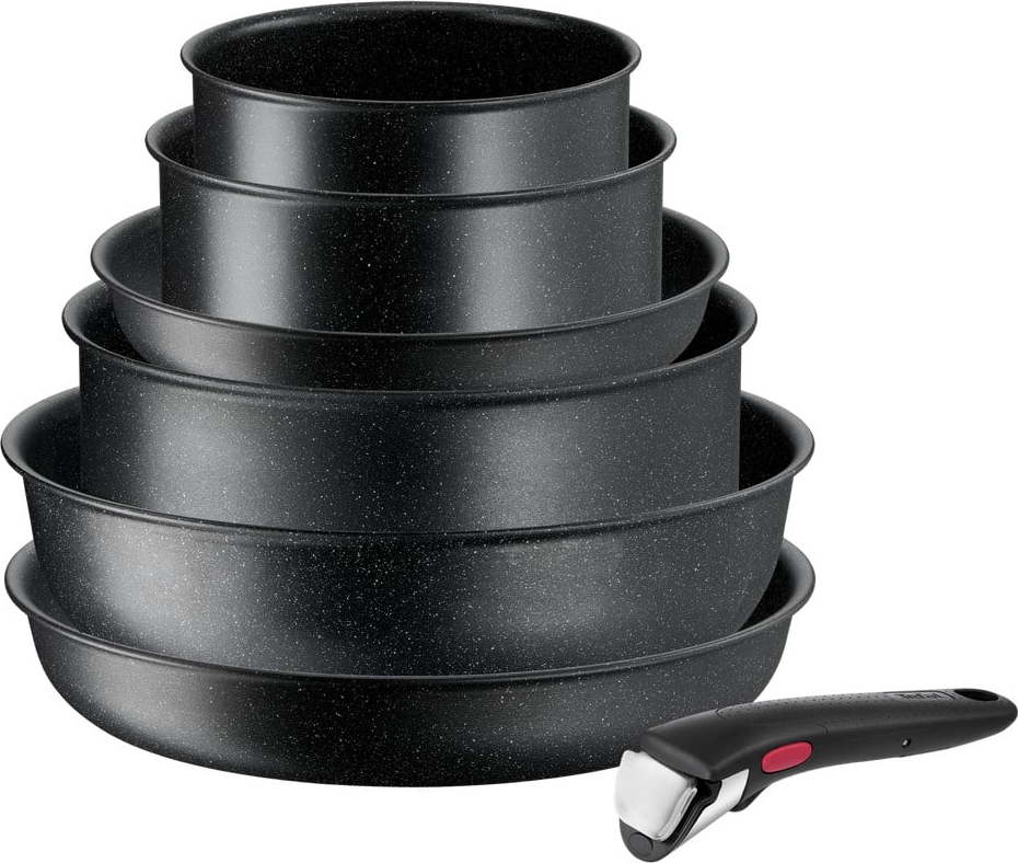 Hliníková sada nádobí 7 ks INGENIO Black stone L3998702 – Tefal Tefal