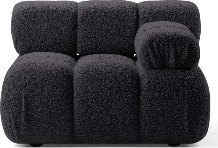 Antracitový modul pohovky z textilie bouclé (pravý roh) Bellis – Micadoni Home Micadoni