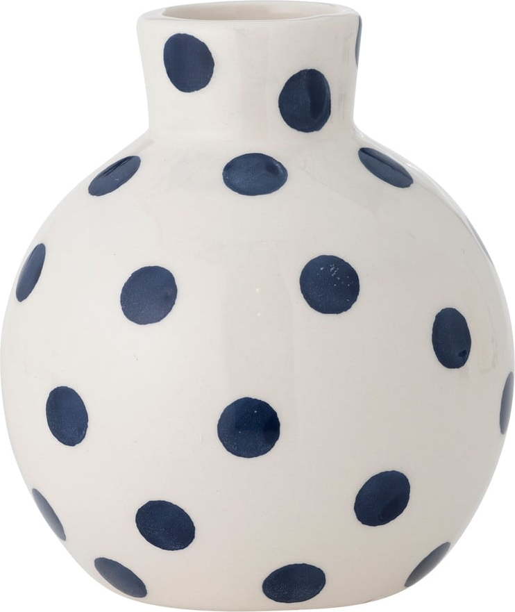 Bílá keramická ručně malovaná váza (výška 11 cm) Fian – Bloomingville Bloomingville