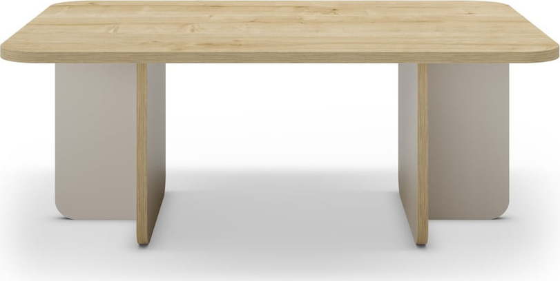 Konferenční stolek s deskou v dubovém dekoru v krémovo-přírodní barvě 56x100 cm Hillary – Marckeric Marckeric