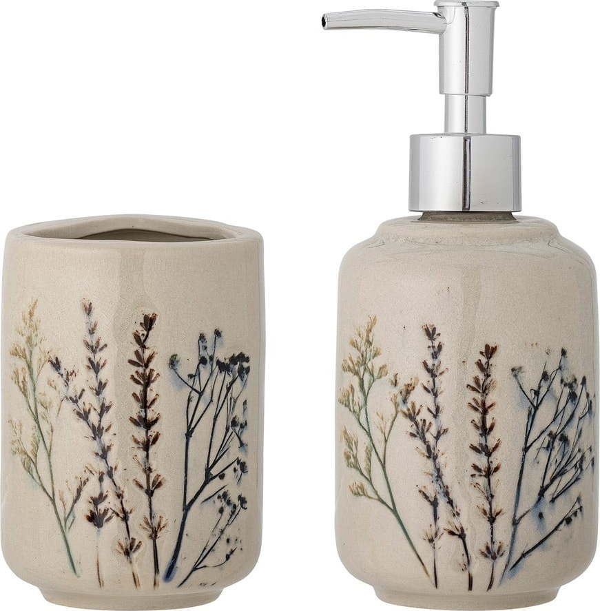 Krémová kameninová sada doplňků do koupelny Bea – Bloomingville Bloomingville
