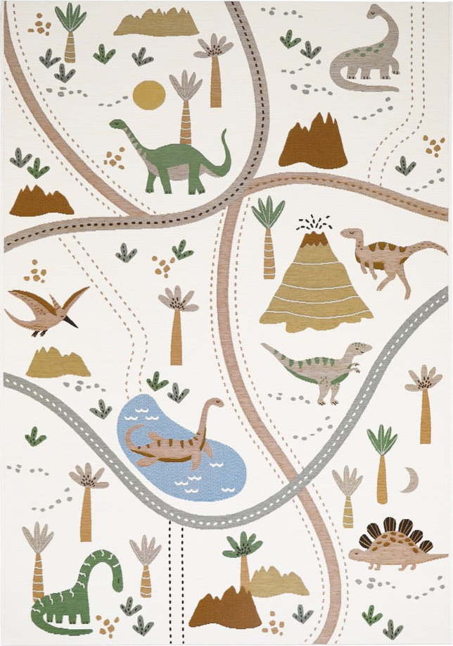 Krémový dětský hrací koberec 123x180 cm Little Jurasic – Nattiot Nattiot