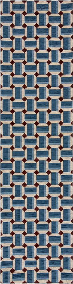 Modrý běhoun 60x230 cm Lennox Geometric – Flair Rugs Flair Rugs