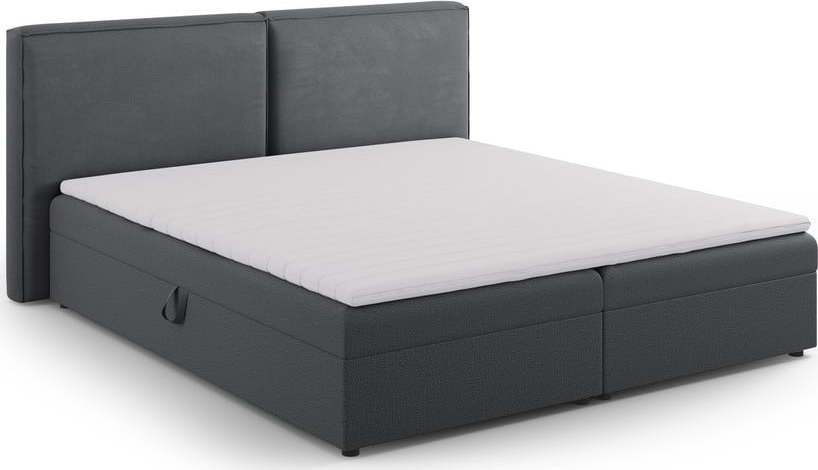 Tmavě šedá boxspring postel s úložným prostorem 140x200 cm Arendal – Cosmopolitan Design Cosmopolitan design
